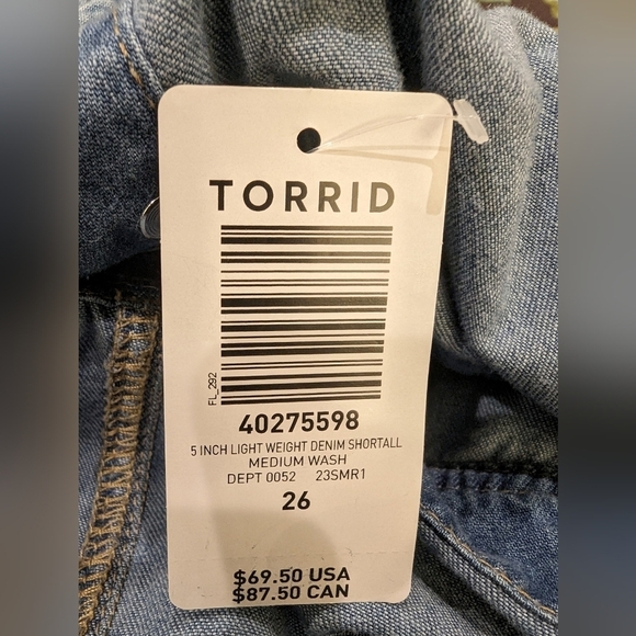 Torrid overalls, Lightweight Denim Short overalls, jumpsuit plus size 26 - Picture 6 of 6